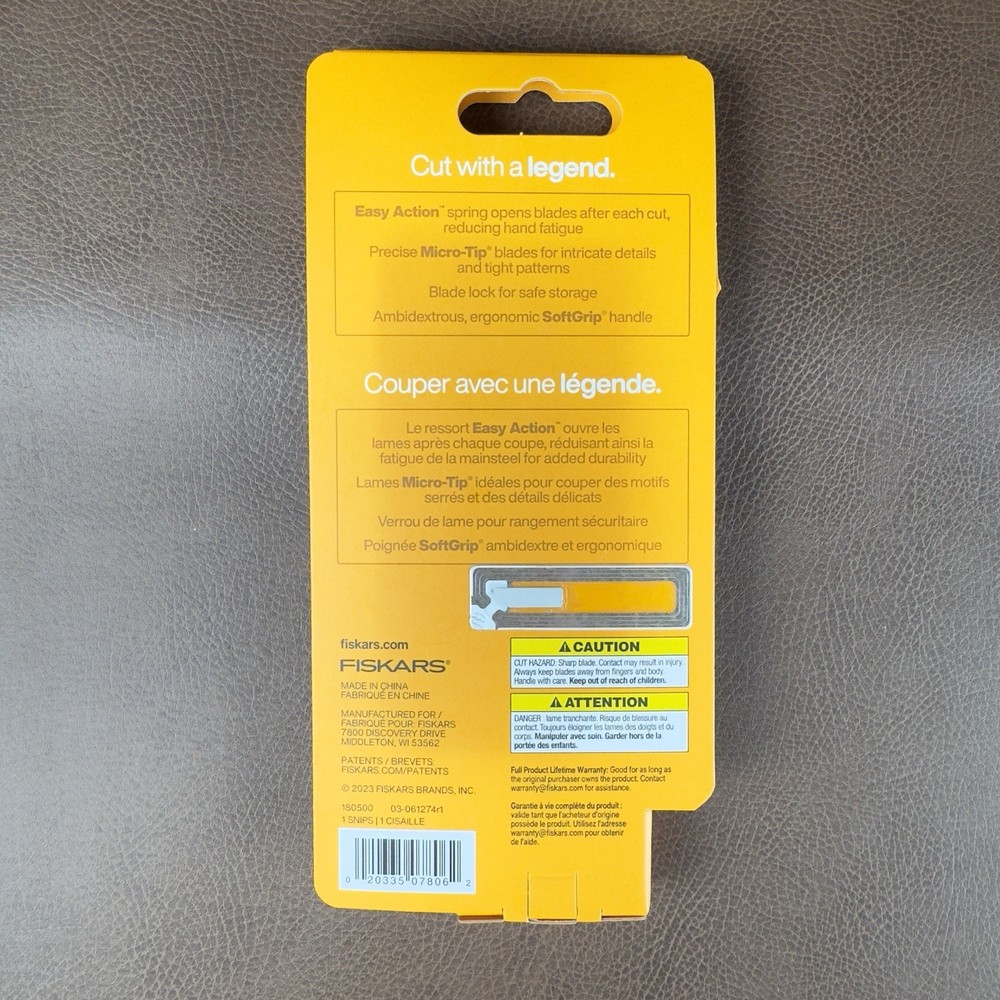 Fiskars Easy Action 6" Fabric Snips Micro-Tip No. 5 Soft Grip Spring Assist