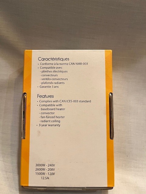 OUELLET Non programmable Electronic Thermostat OTH3000-A