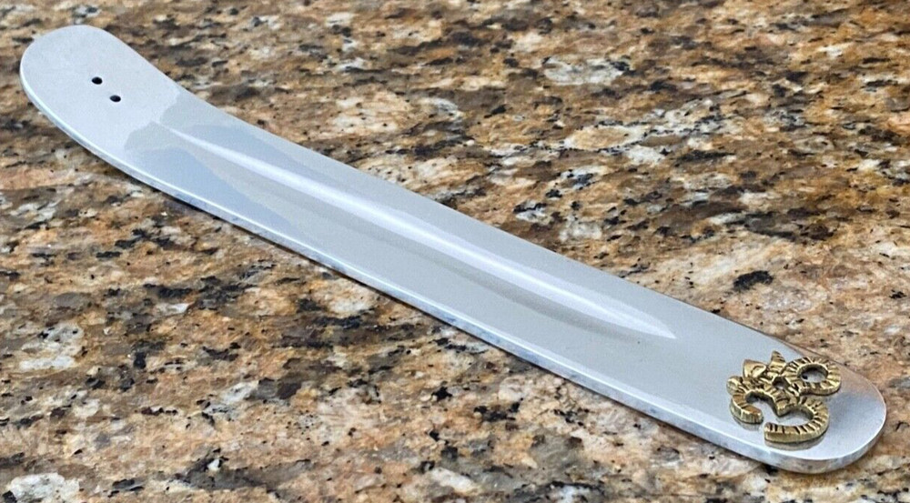 OM Symbol Solid Aluminum & Brass Stick Incense Burner  9.5”