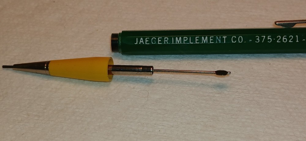 "JOHN DEERE 'Jaeger Implement Co. - 375-2621 - Leoti, Kansas" Working Pencil