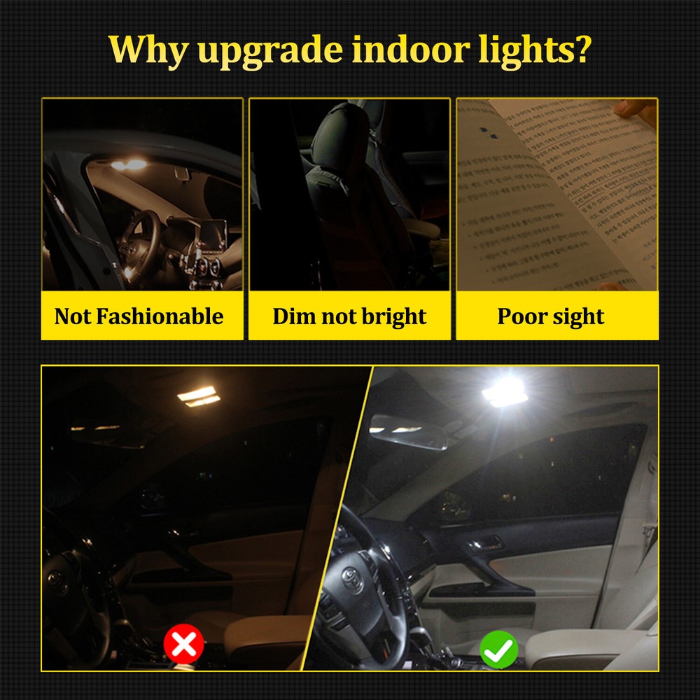 11PCS White Interior LED Lights Bulbs Package Kit For 2010-2013 Mazda 3 + TOOL