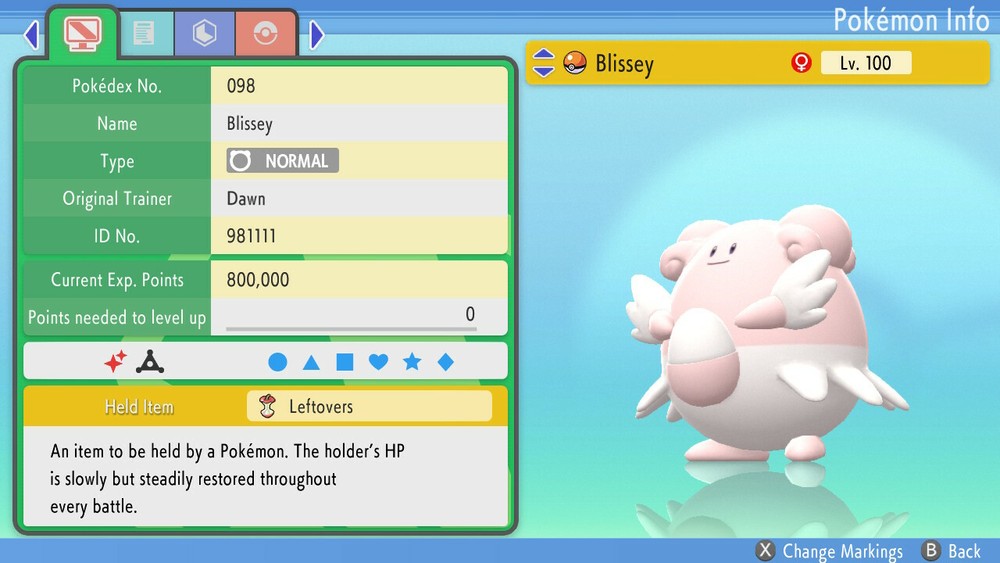 Shiny Blissey 6IVs Pokemon BDSP