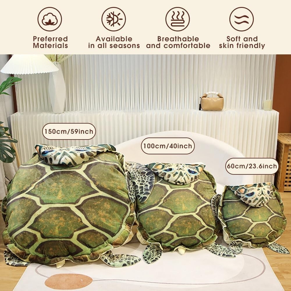 Wearable Turtle Shell Pillows Tortoise Plush Pillow Creative Turtle Shell Stu...