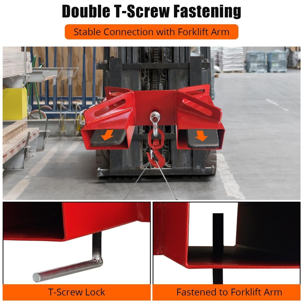 Universal Forklift Lifting Hook 6600 LBS Load Capacity, Forklift Lifting Hois...