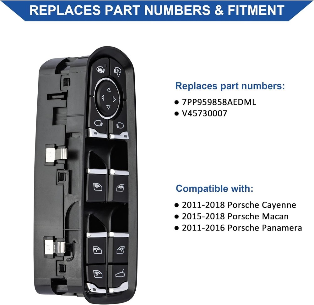 Master Power Window Switch Driver Side Compatible with Porsche Macan 2015-2018,