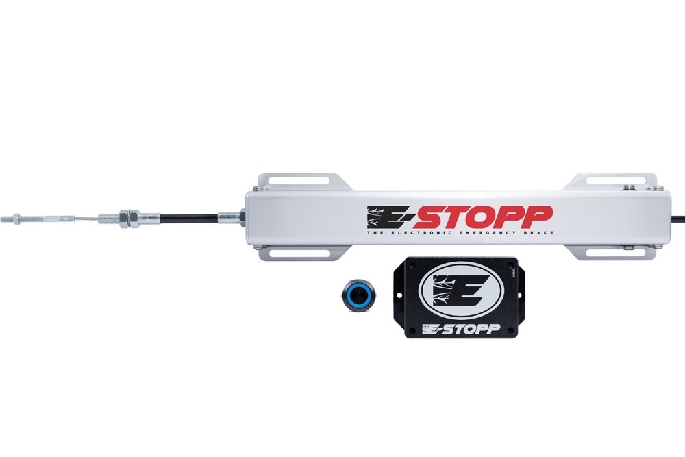 E-Stopp Electric Push Button Parking Brake Kit BLACK BUTTON - Hotrods, Restomod