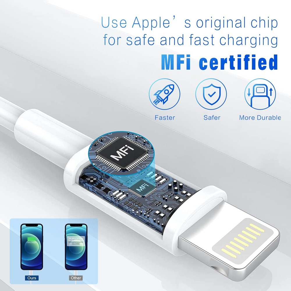 Apple MFi Certified iPhone Charger 3FT 3 Pack Lightning Cable