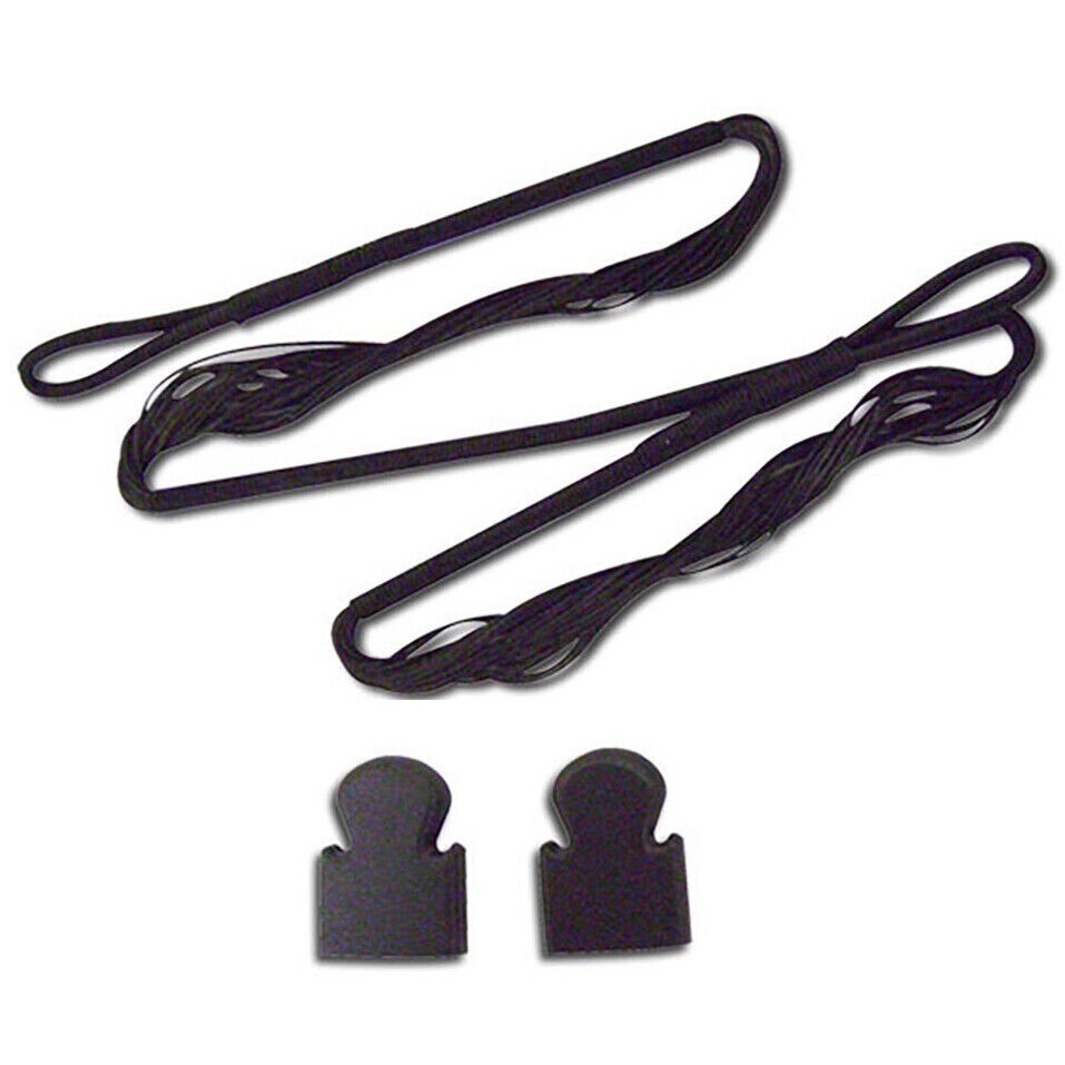 (Pack of 2) 150Lb Crossbow Replacement 26.5" String ( 2 String & 4 End Caps)