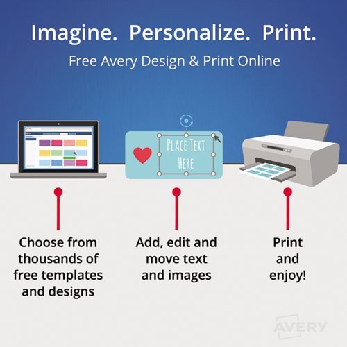 Avery Removable Multi-Use Labels, 1 x 3, White, 5/Sheet, 50 Sheets/Pack, (5436)