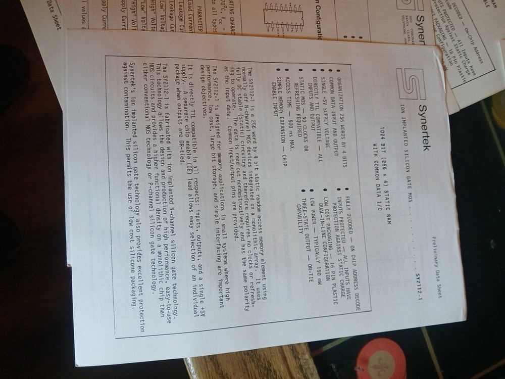 Vintage Synertek Brochures Data Sheets Folder Lot