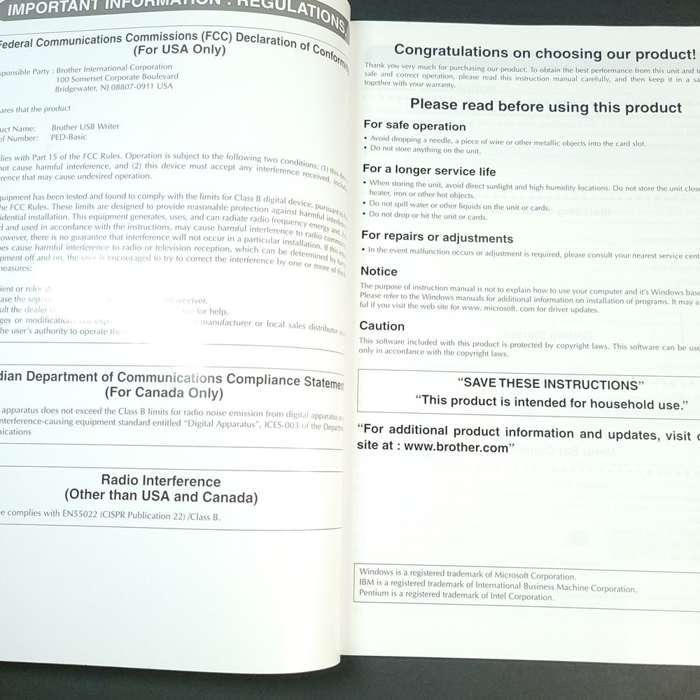 Brother PED-Basic Version 1.0 Software Instruction Manual English German French+