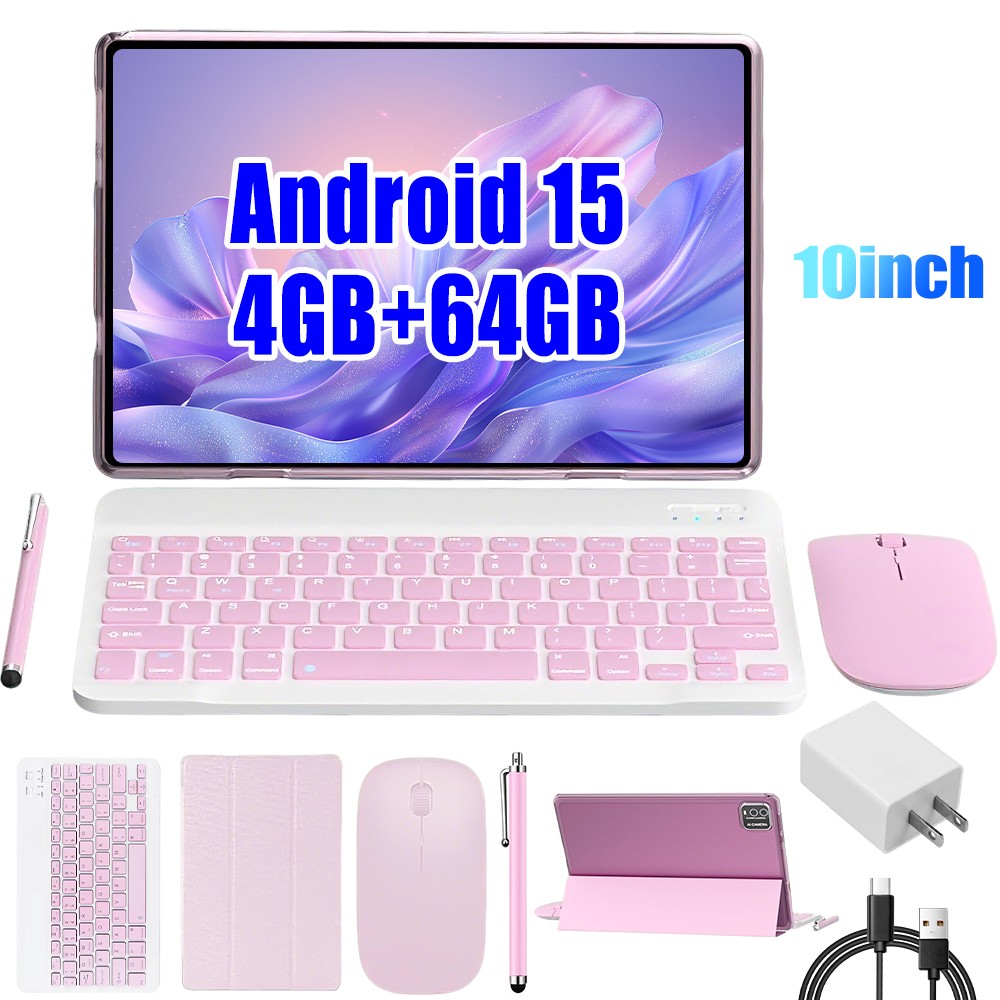 10.1" in Tablet Android Tablet for Kid Bluetooth WiFi Dual Camera Keyboard Mouse