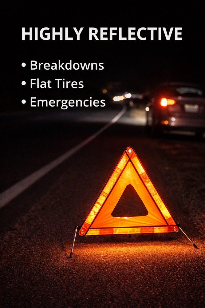 Reflective Emergency Warning Triangle Road Safety Kit – 3 Pack