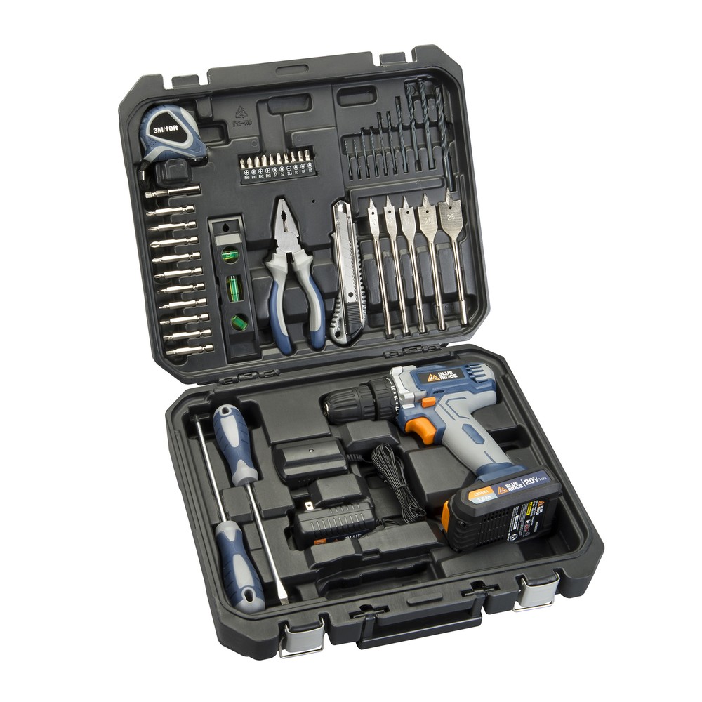 BR2812U Blue Ridge 20V Max Cordless Drill/Driver 46pc Project Kit