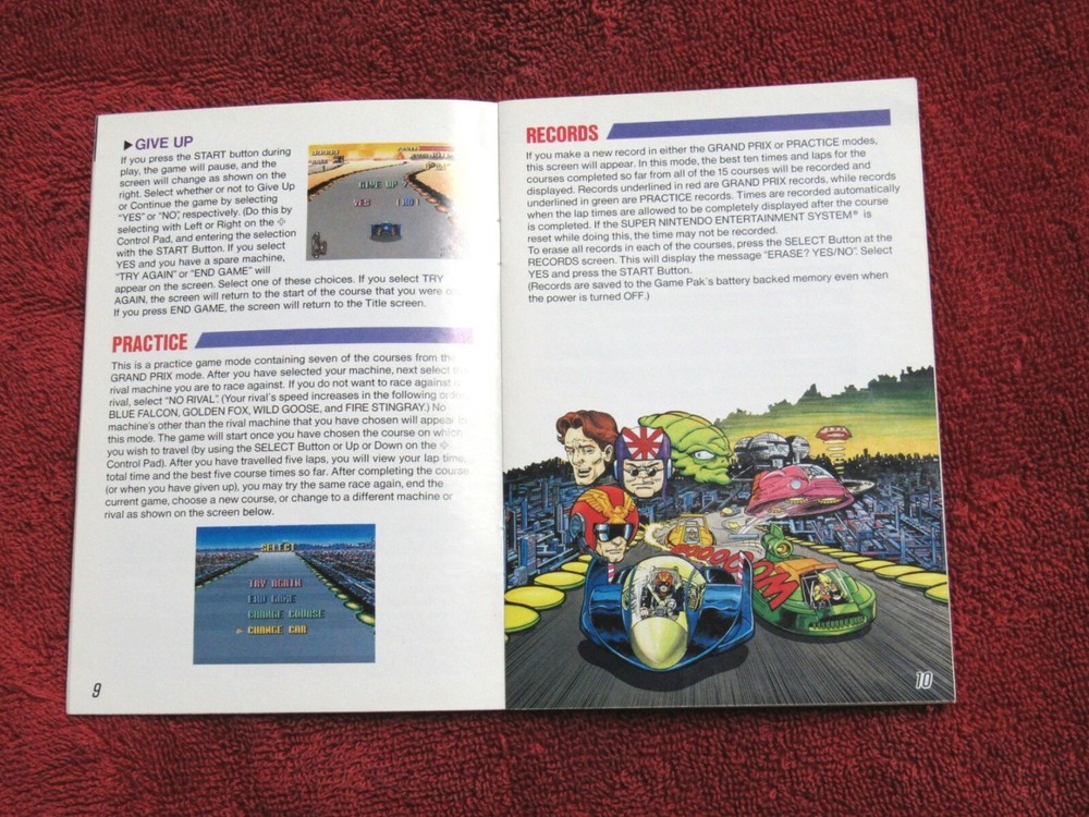 F-ZERO Manual, no game SNES SUPER NINTENDO
