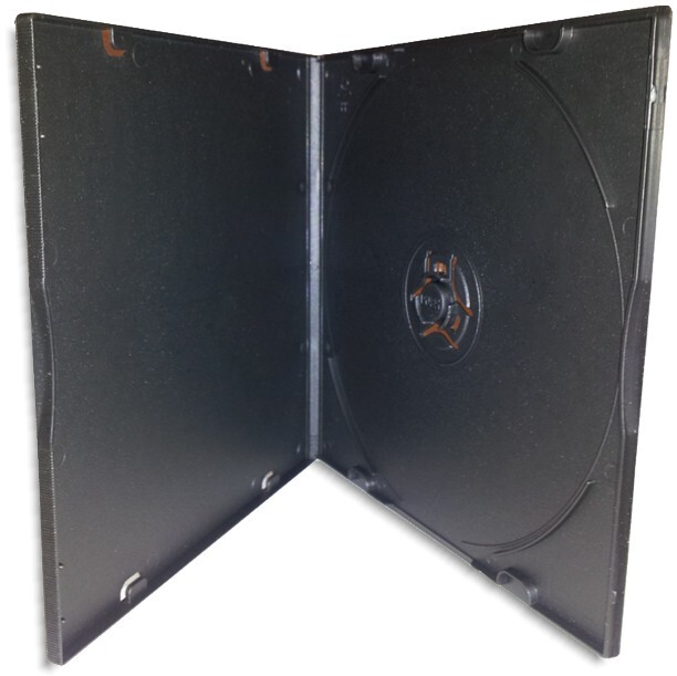 200-Pak Single 1-Disc 5.2mm Black Poly Boxes (with outer sleeve)