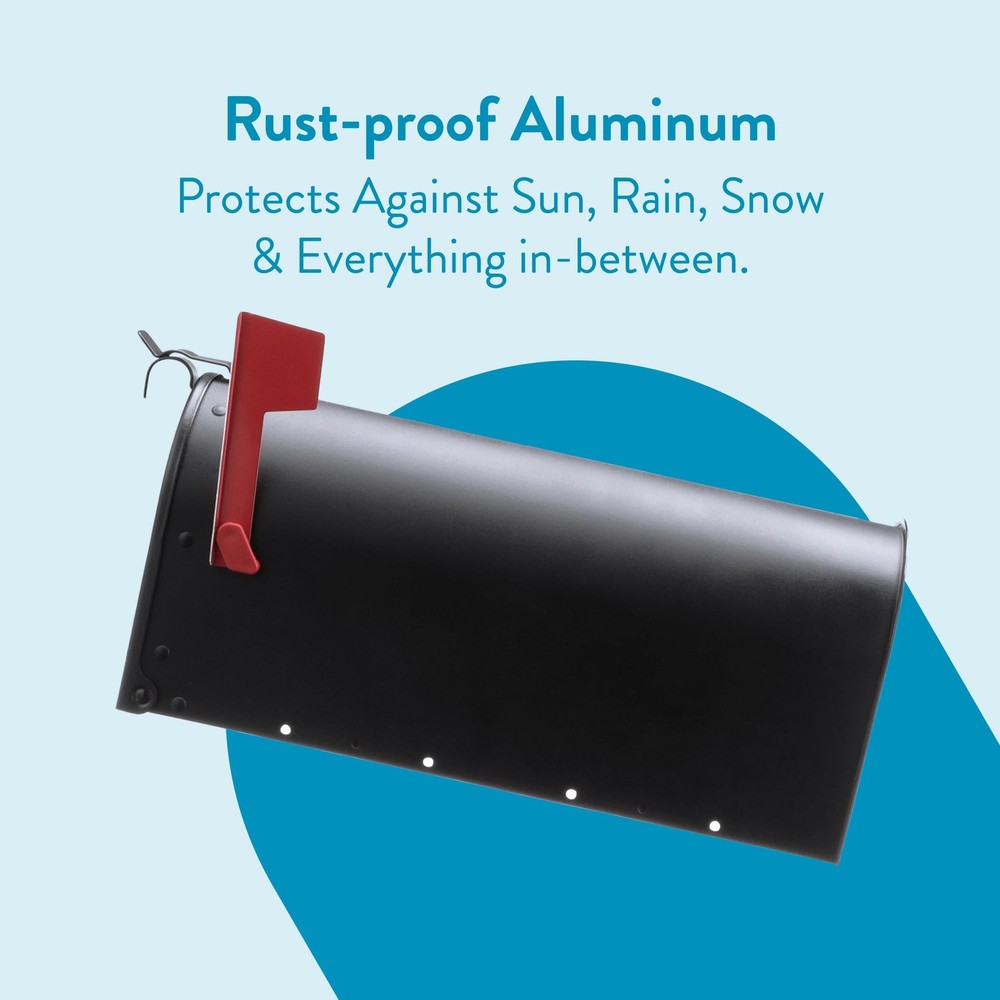 Rust-Proof Aluminum Post Mounted Mailbox for Curbside Residential Delivery