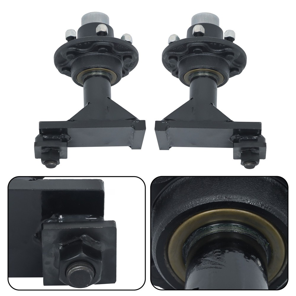 Pair of 6 × 6.5 Lug 8000LBS Shipping Container Wheels and Bolt-On Spindle Kits