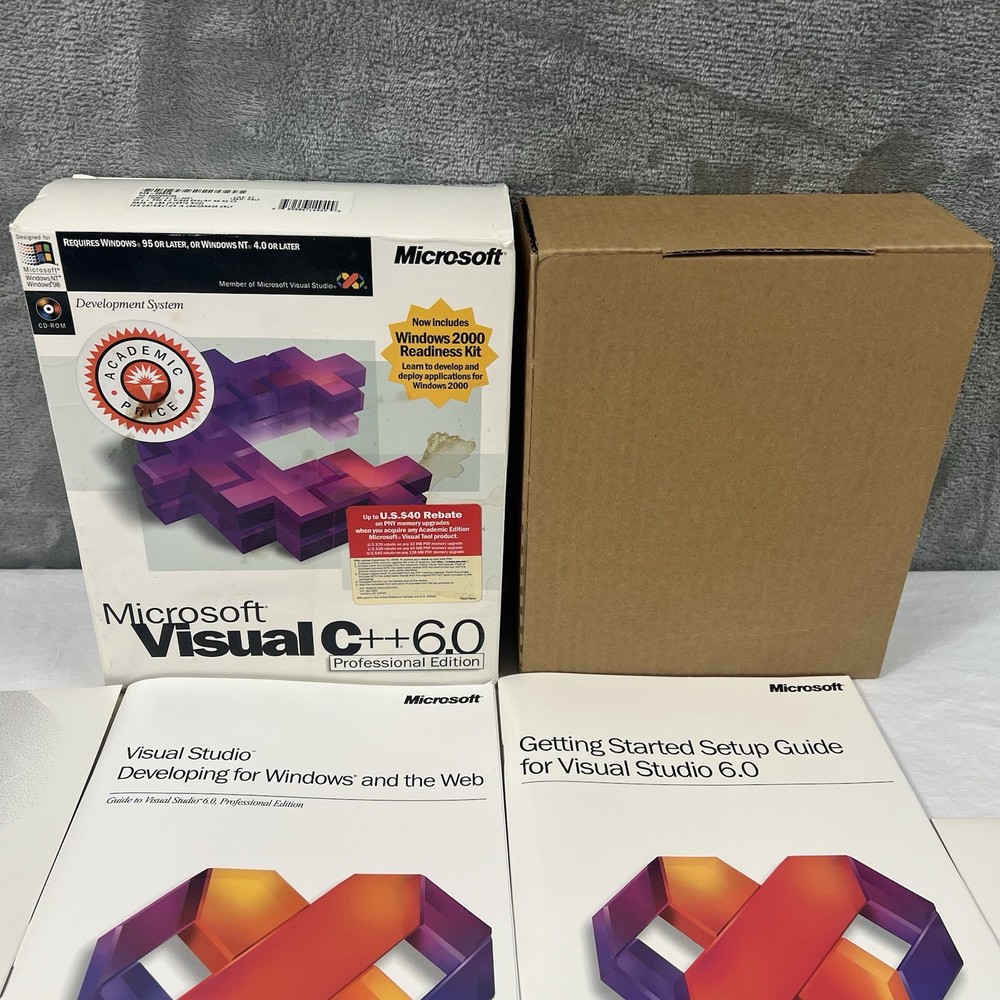 Microsoft Visual C++ 6.0 Professional Edition 048-00318 CLEAN DISC