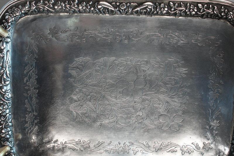 Antique Hand Crafted Repousse Silver Set.