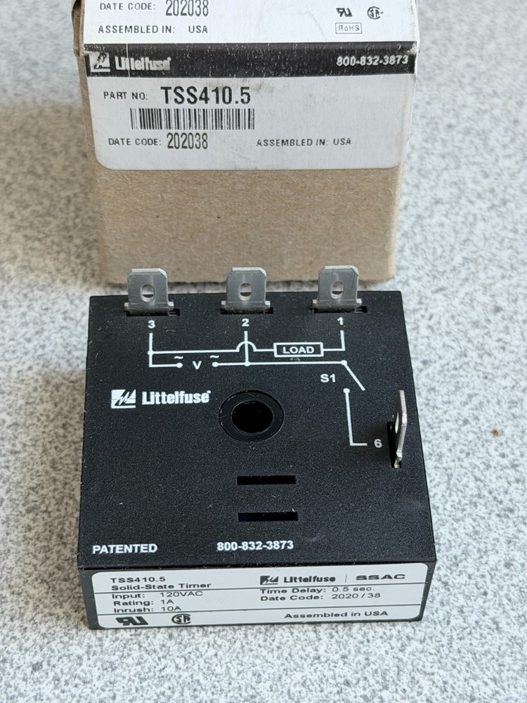 NEW Littelfuse TSS410.5 TSS SINGLE SHOT SOLID STATE TIMER 0.5 Sec 120VAC