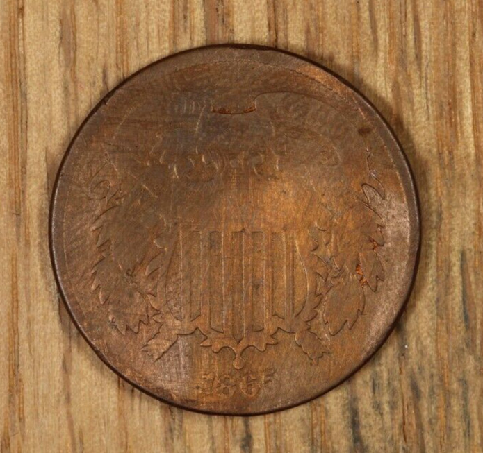 1865 Two Cent Piece 2¢ - G - Good - dbkjc