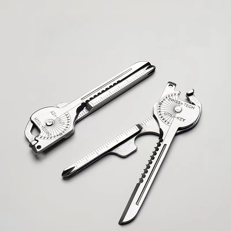 Multi Function Folding Mini Keychain Tool Opener 8in1 Utility Outdoor Survival