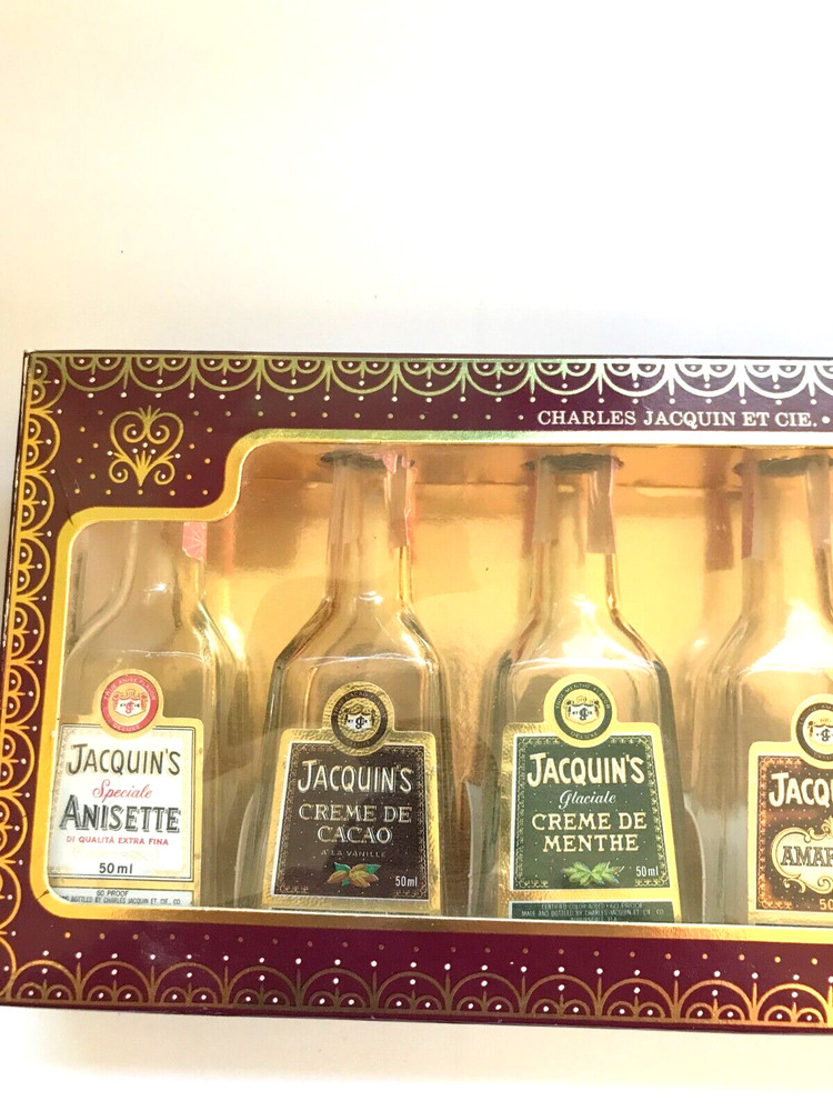 JACQUIN'S 6 BOTTLE GIFT SET BOXED MINI BOTTLES EMPTY TO COMPLY WITH EBAY RULES
