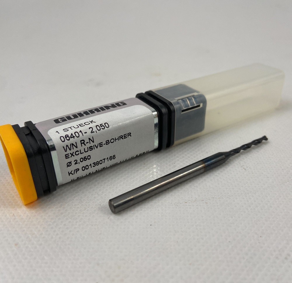 ☀️Guhring 6401 7xD, 2.05mm (.0807 in) Precision Solid Carbide Micro Drill Bit