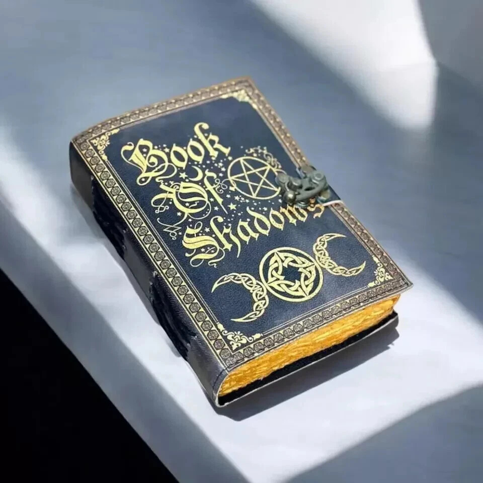 Leather Book of Shadows Grimoire Journal Magical Spell Notebook.