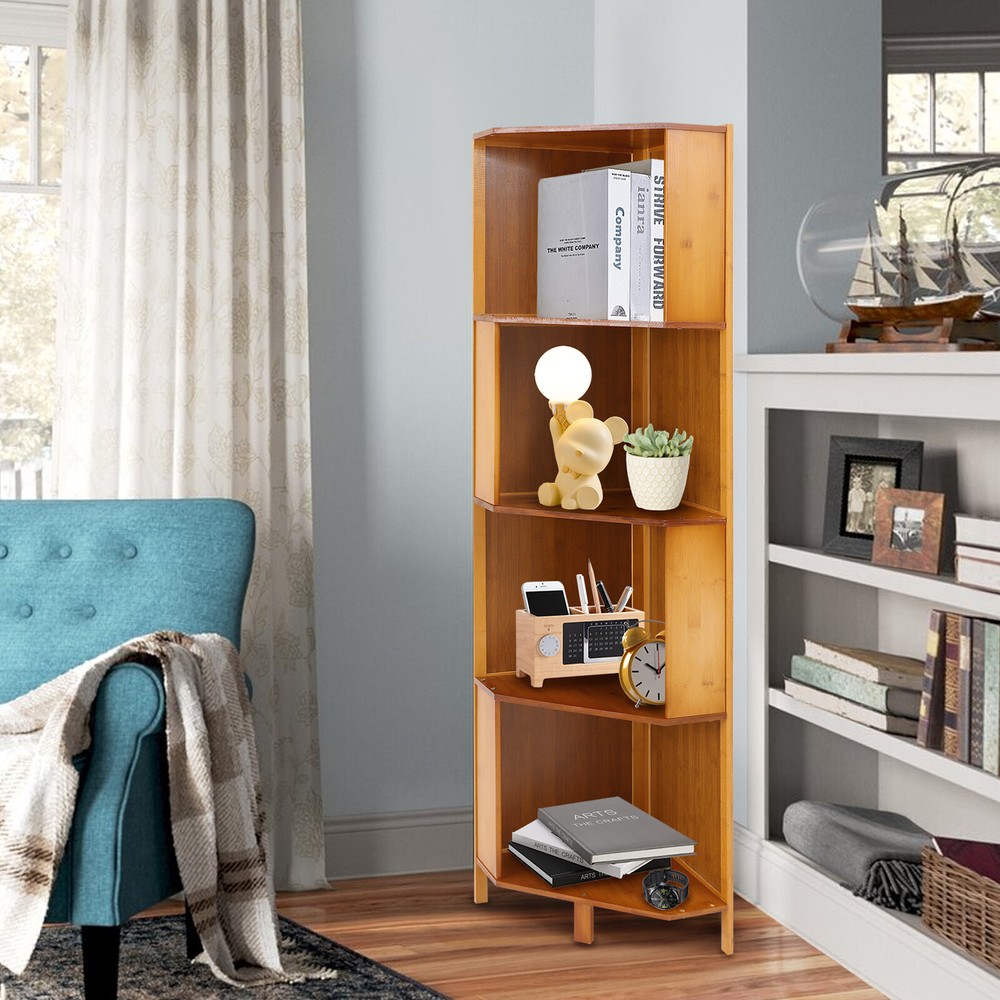 Corner Bookcase A-Shaped Display Bookshelf Multifunctional Storage Display Stand