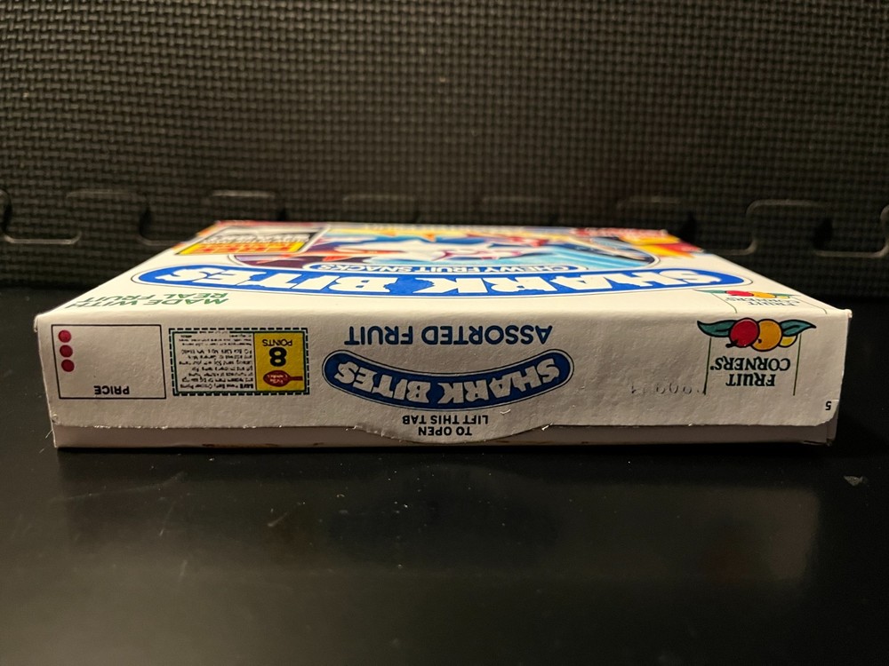 1990 Shark Bites Fruit Snacks (glow in the da) - Replacement novelty display box