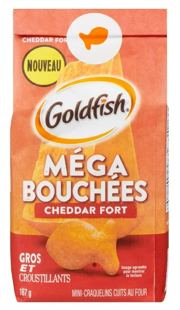 Goldfish Mega Bites Sharp Cheddar Crackers, 167g (4 Pack)