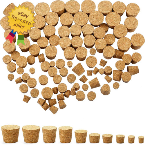100 Pack Assorted Cork Stoppers Wine Bottle Corks Plugs 10 Sizes Replacement