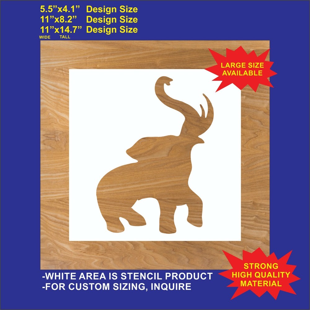 Elephant Silhouette - Reusable, Flexible Plastic Stencil