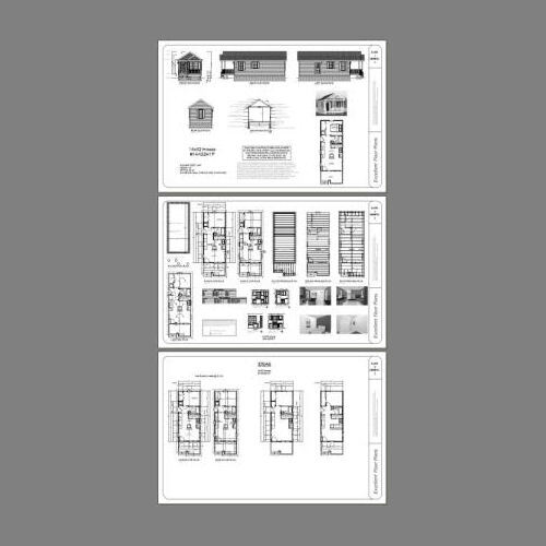 14x32 Tiny House -- 447 sq ft -- PDF FloorPlan -- Model 1P