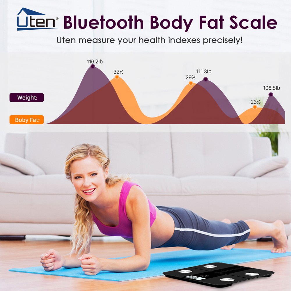 Digital Body Weight Scale Backlit Display Bluetooth Bathroom Scale Xmas Gift