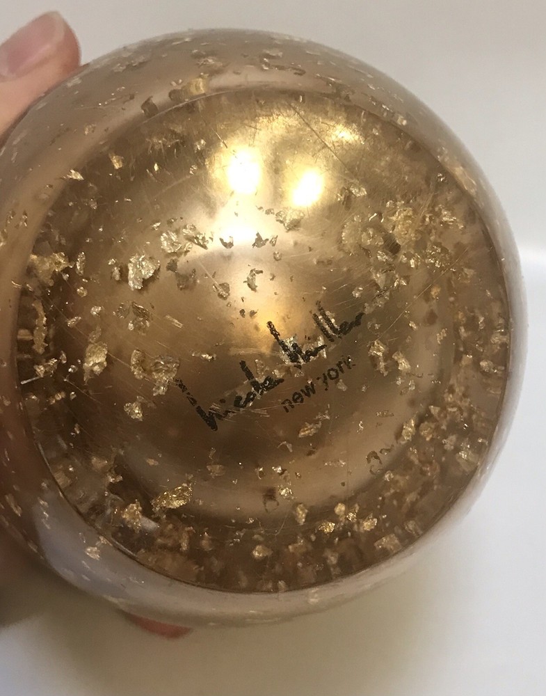 Lucite Gold-Bronze Color Metallic Effect Container 4''
