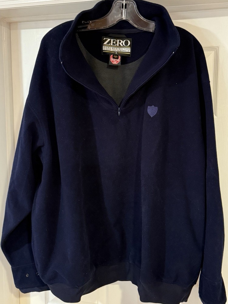Zero Restriction Windproof Golf 1/4 Zip Pullover XXL Navy Blue