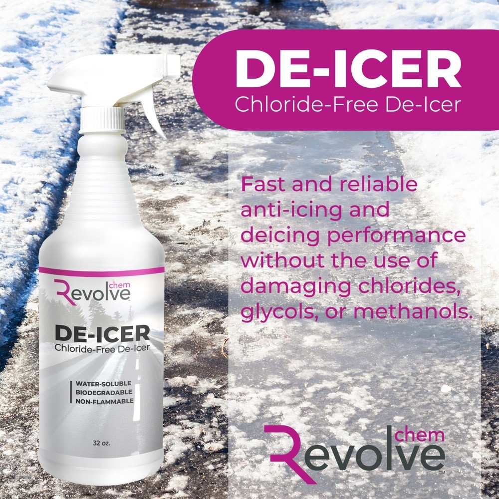 De-Icer Chloride Free 32 Oz Trigger Sprayer for Sidewalks, Windshields, Pet-Safe