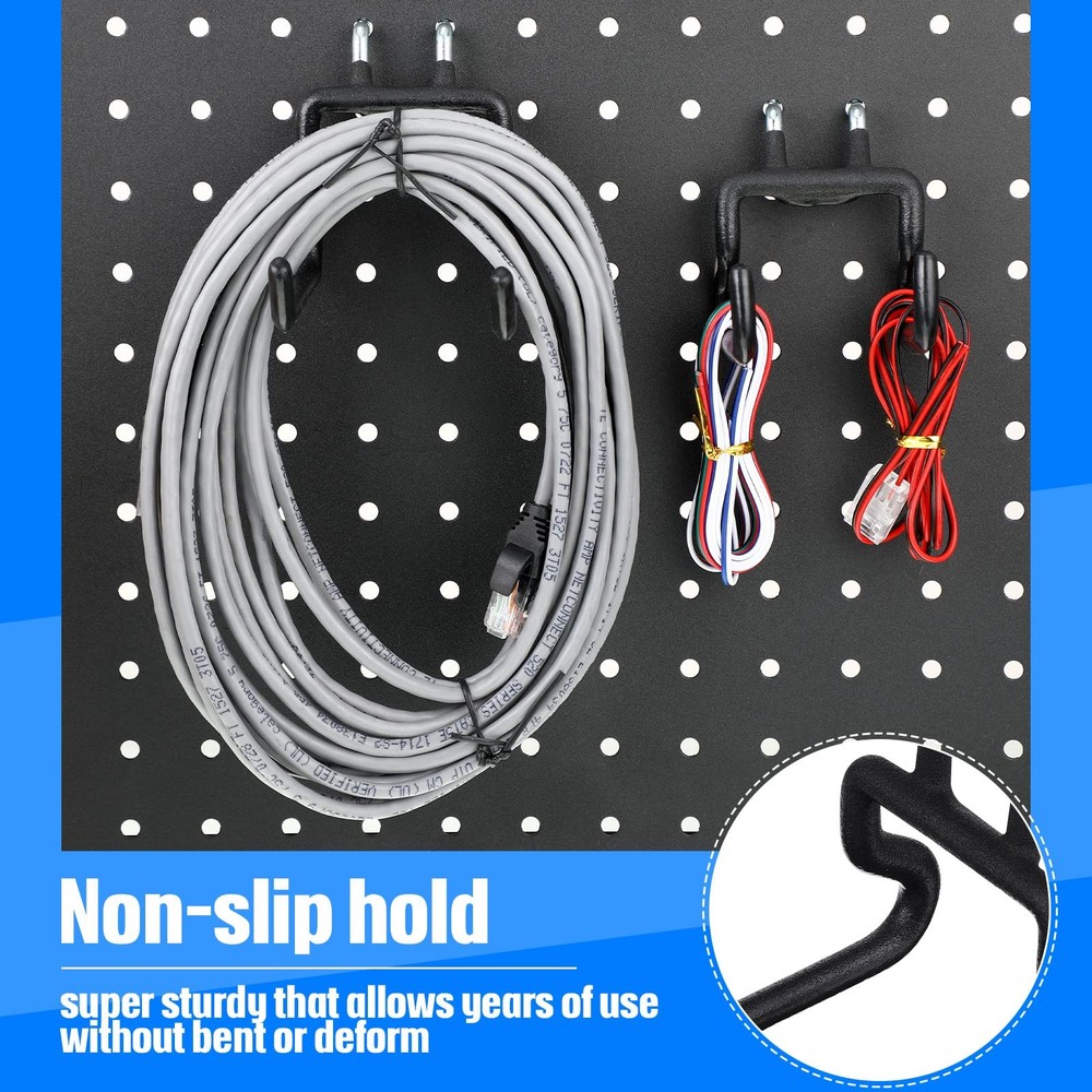 20 Pegboard Hooks Set, Heavy Duty Drill Holders for Garage, Kitchen & Workbench