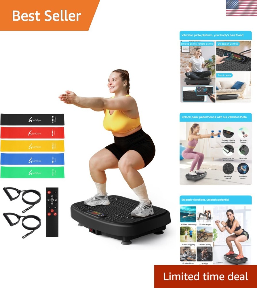 Versatile Vibration Exercise Platform 400 lbs for Lymphatic Drainage & Strength