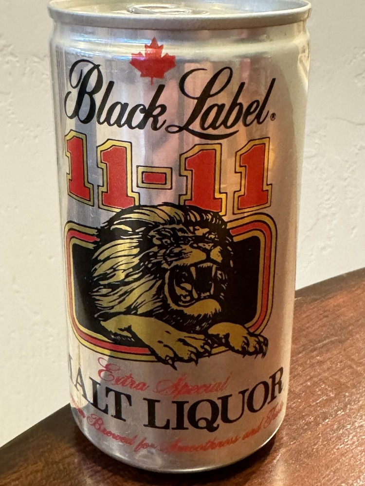 Black Label 11-11 Malt Liquor - Empty Beer Can Bottom Opened