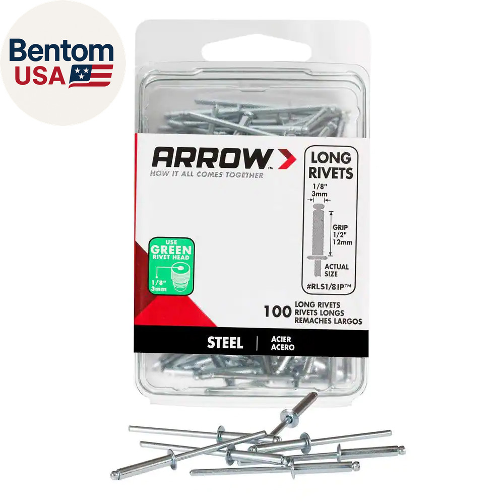 RLS 1/8 In. Long Steel Rivets (100-Pack)