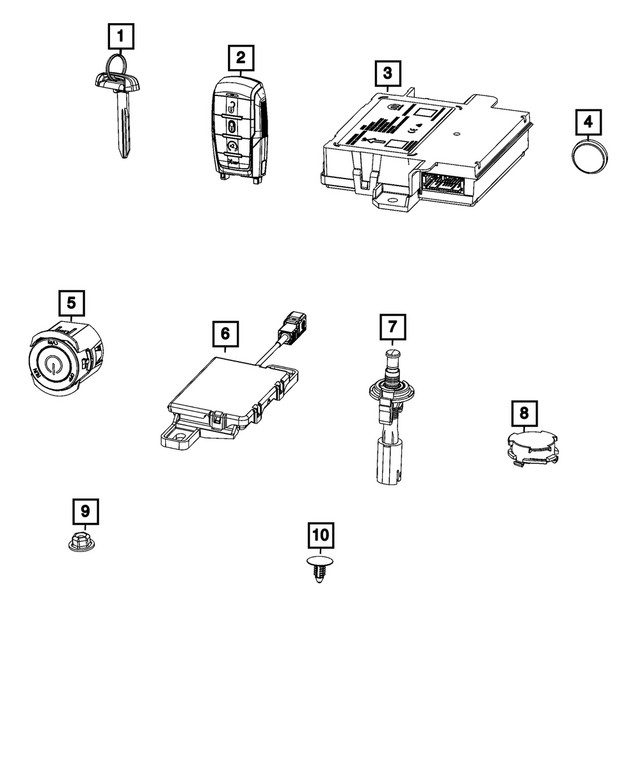Genuine Mopar Integrated Key Fob Transmitter 68523815AA