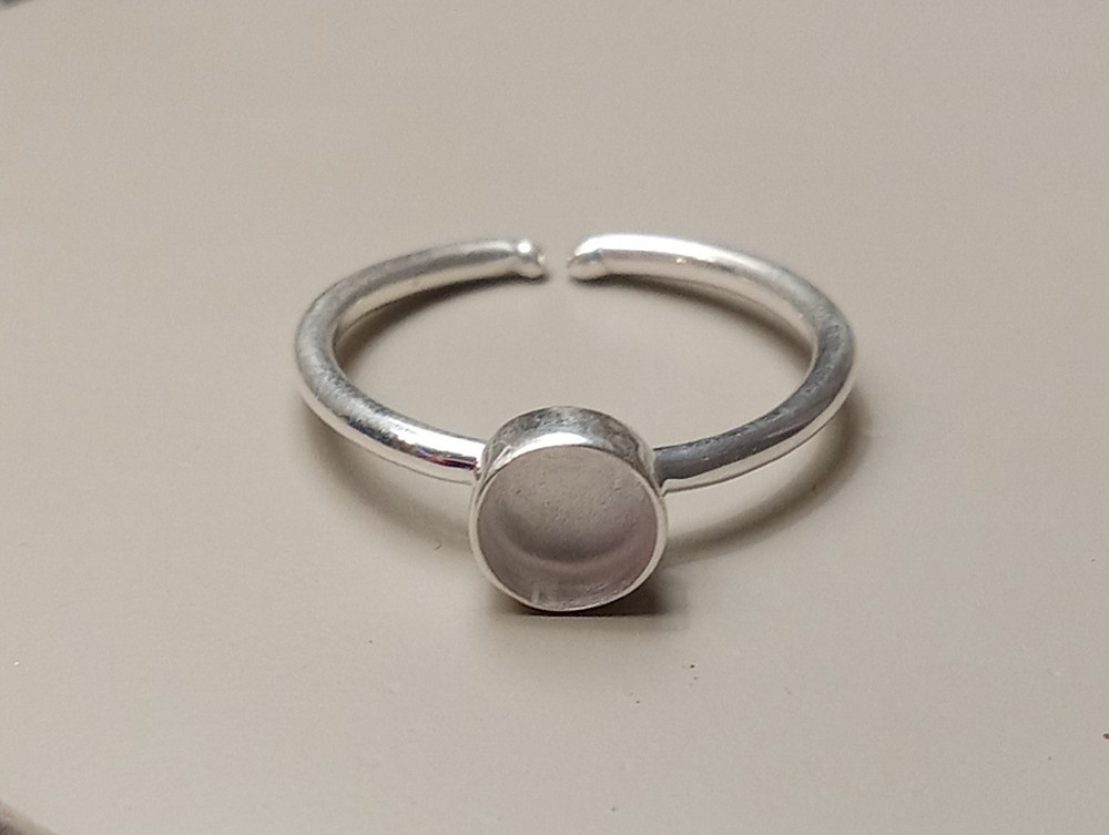 925 Sterling Silver Adjustable Bezel Cabochon Ring Blank Setting/Mounting