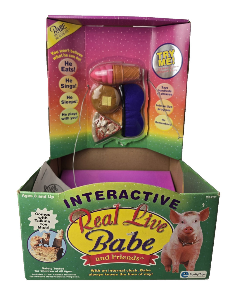 Equity Toys Interactive Babe & Friends Talking Pig Original Box & Access. Works