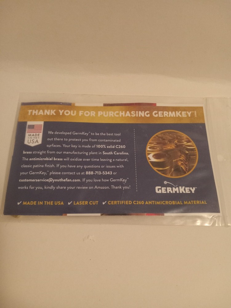 "GermKey" | Antimicrobial Brass | NEW