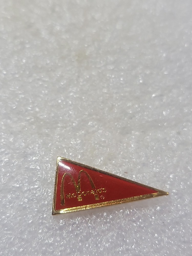 Vintage McDonald's Triangular Flag Style Enamel Lapel Pin Single Clutch Back