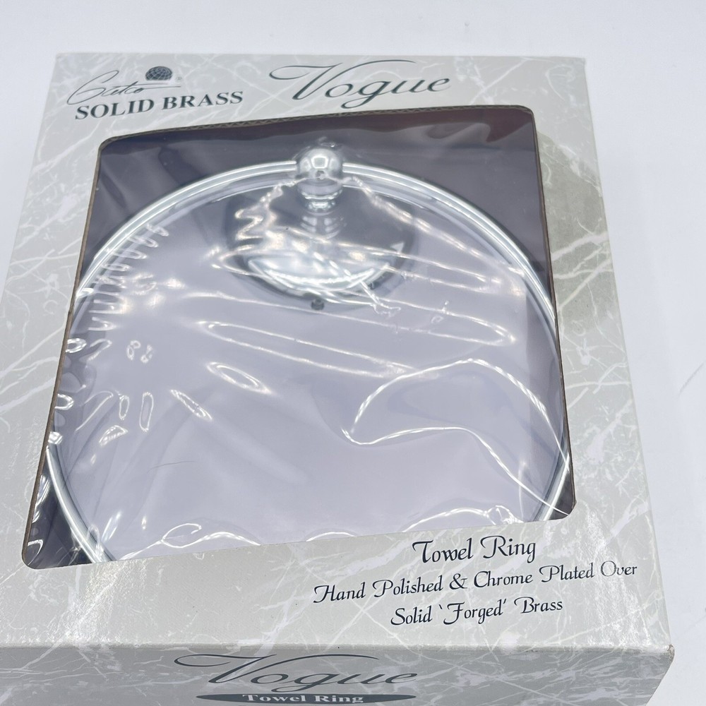 Vogue Solid Brass Polished Chrome 6 Inches Towel Ring NIB